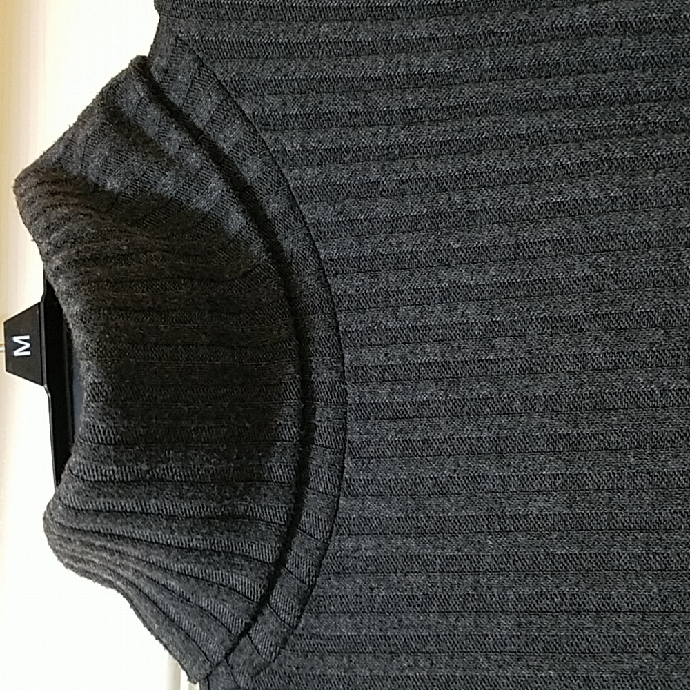Dark Gray Basic Editions Turtleneck Sweater - image 2